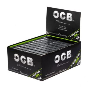 Zigarettenpapier - OCB schwarz Premium long slim + Active Tips