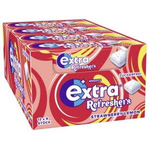 Wrigleys Extra Refreshers Strawberry Lemon ohne Zucker /12er Display