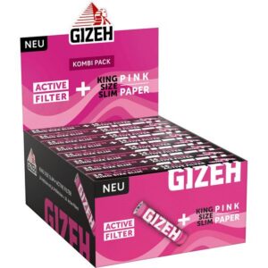 Zigarettenpapier - Gizeh Pink KSS + Active Filter 16x34 Blatt