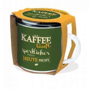 Emaillebecher - Kaffee läuft