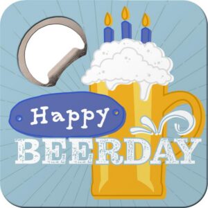 Untersetzer m.Flaschenöffner - Happy Beerday