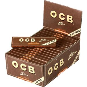 Zigarettenpapier - OCB Unbleached Slim Virgin Paper+Tips /32x32 Blatt
