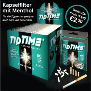 Tip Time Menthol Kapselfilter inkl. Spitzen 34x60er