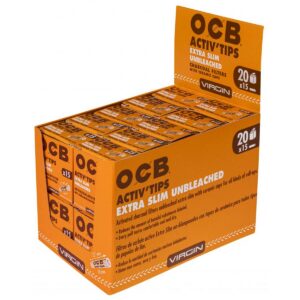 OCB Activ Tips Extra Slim Unbleached 6mm 20x15 Stück