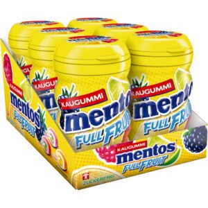 Mentos Gum Full Fruit o.Zucker Dosen /6er Display