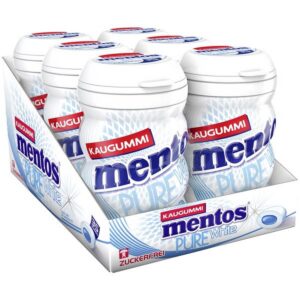 Mentos Gum Pure White o.Zucker Dosen /6er Display