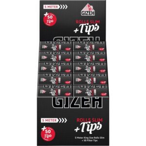 Zigarettenpapier - Gizeh Black Rolls Slim 20x5 Meter + Tips