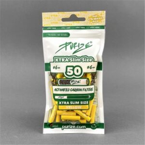 Purize - Aktivkohlefilter Xtra Slim Size 6mm - Yellow /50er Beutel