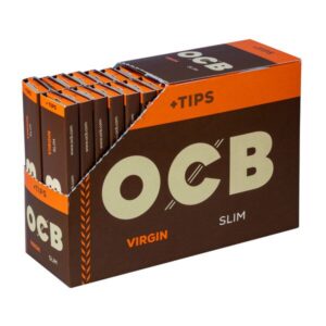 Zigarettenpapier - OCB Unbleached Slim Virgin Paper+Tips /32x32 Blatt