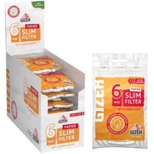 Gizeh Papier Slim Filter 6mm 20 Beutel à 120Stk