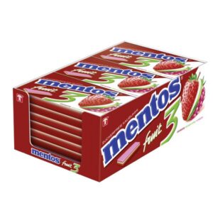 Mentos Gum 3 Fruit Erdbeere-Grüner Apfel-Himbeere /12er Display