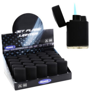 Feuerzeug Atomic Blueflame Schwarz gummiert /25er (Sturmfeuerzeug)
